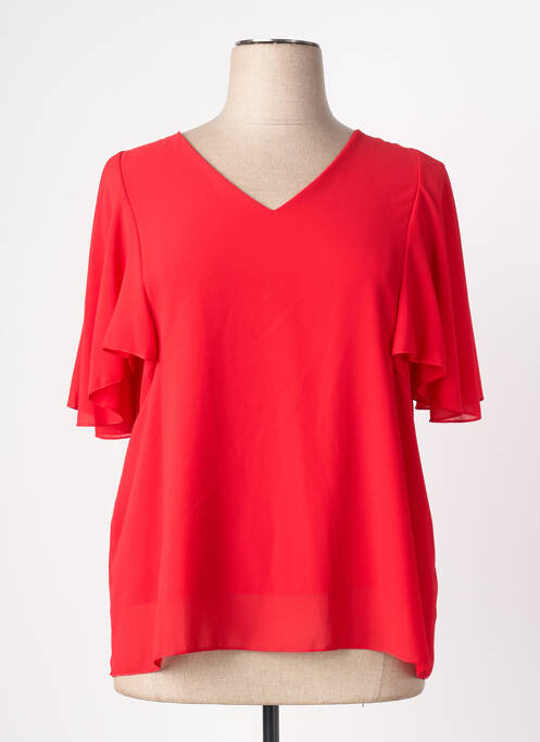 Blouse légère et transparente manches courtes rouge QUATTRO femme