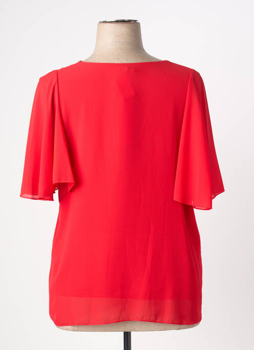 Blouse légère et transparente manches courtes rouge QUATTRO femme