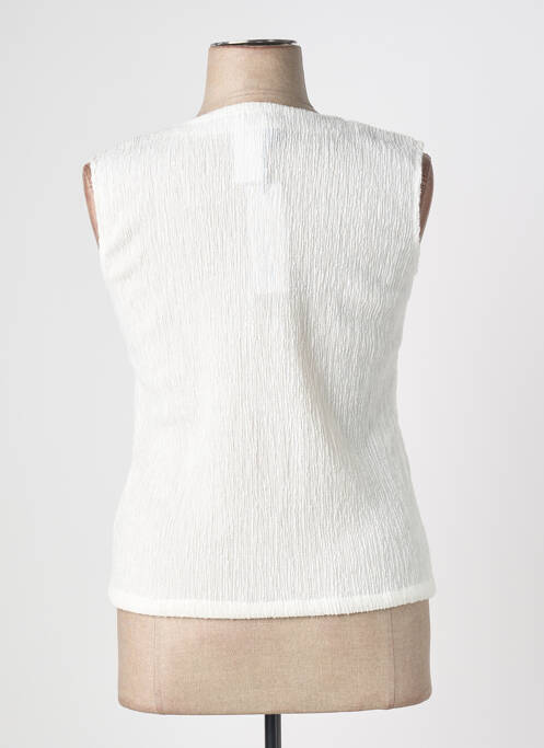 Top col carré sans manche beige QUATTRO femme