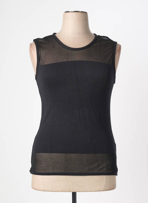 Top tissage jersey sans manche noir QUATTRO femme