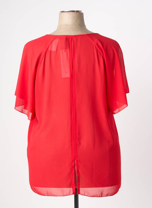 Blouse légère et transparente manches courtes rouge QUATTRO femme