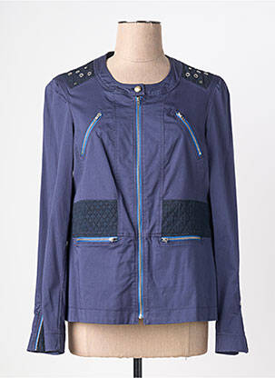 Veste casual col rond bleu QUATTRO femme