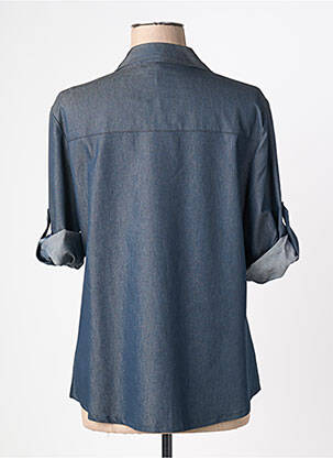 Chemisier coupe cintrée manches longues bleu QUATTRO femme