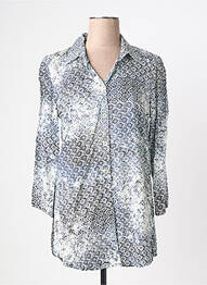 Chemisier coupe cintrée manches longues bleu QUATTRO femme