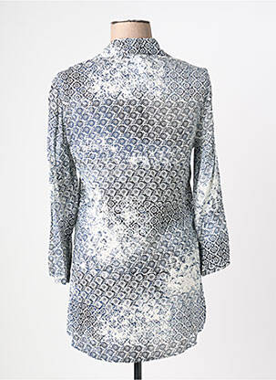 Chemisier coupe cintrée manches longues bleu QUATTRO femme