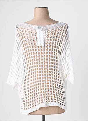 Top coupe cintrée manches 3/4 blanc QUATTRO femme