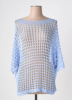 Top coupe cintrée manches 3/4 bleu QUATTRO femme