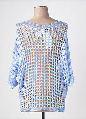 Top coupe cintrée manches 3/4 bleu QUATTRO femme