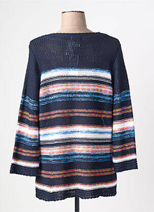 Pull coupe cintrée manches 3/4 bleu QUATTRO femme