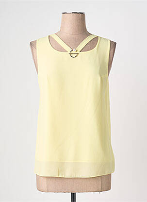 Top col carré sans manche jaune QUATTRO femme