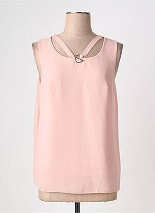 Top tissage crêpe sans manche rose QUATTRO femme