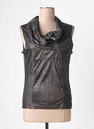 Top imprimé fantaisie sans manche noir QUATTRO femme