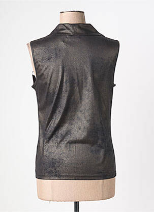 Top imprimé fantaisie sans manche noir QUATTRO femme