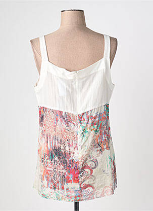 Top imprimé fantaisie sans manche blanc QUATTRO femme