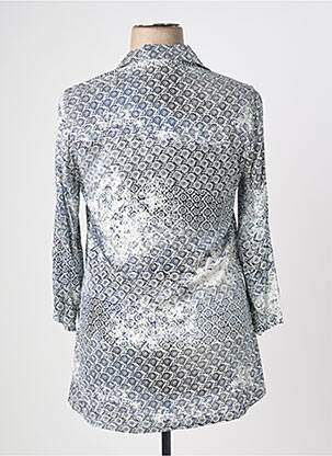 Chemisier coupe cintrée manches 3/4 bleu QUATTRO femme