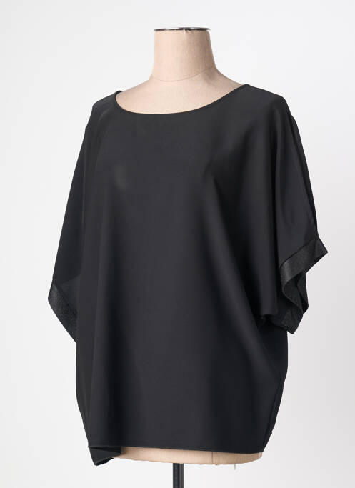 Blouse manches courtes manches courtes noir QUATTRO femme