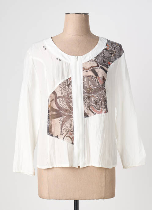 Veste casual col rond blanc QUATTRO femme