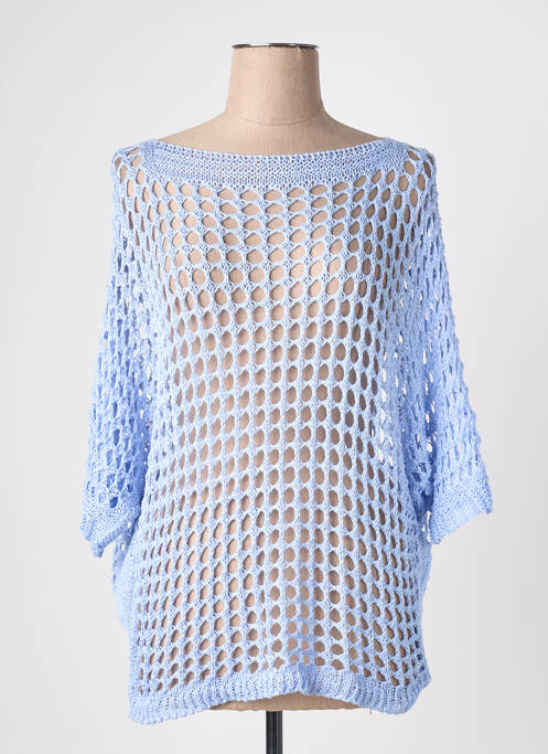 Top coupe cintrée manches 3/4 bleu QUATTRO femme
