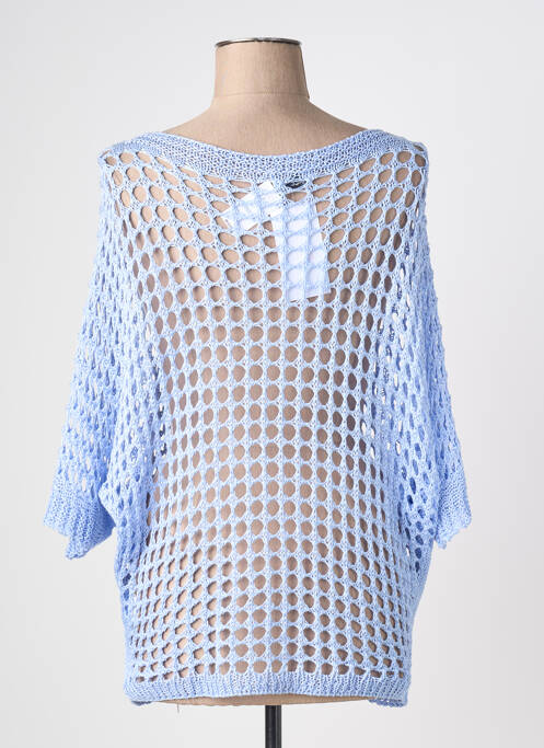 Top coupe cintrée manches 3/4 bleu QUATTRO femme
