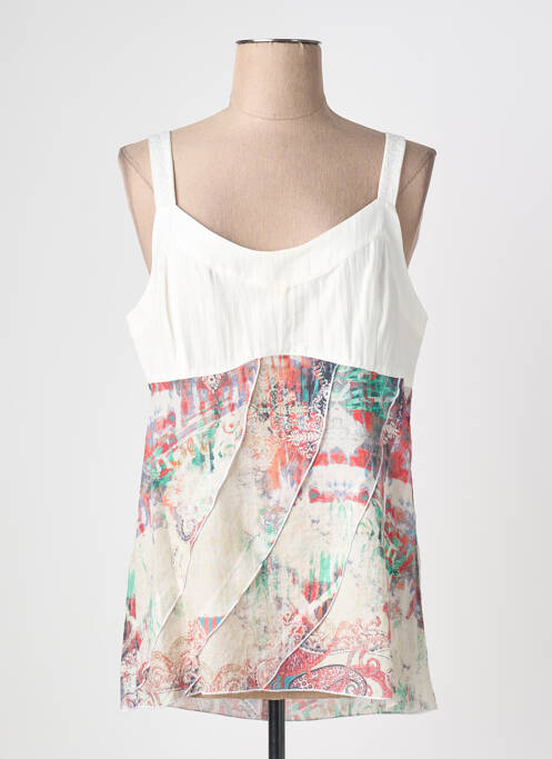 Top imprimé fantaisie sans manche blanc QUATTRO femme