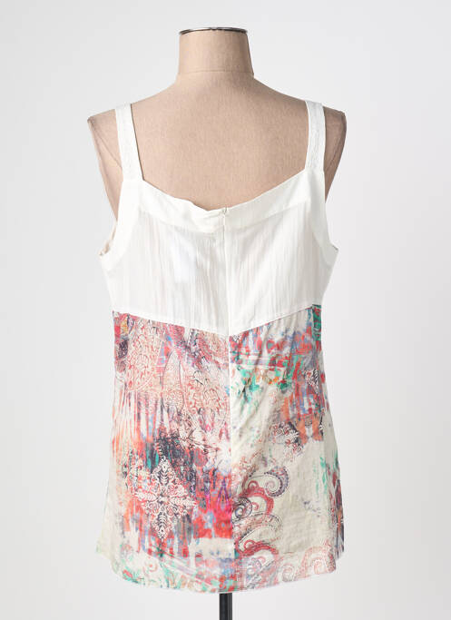 Top imprimé fantaisie sans manche blanc QUATTRO femme