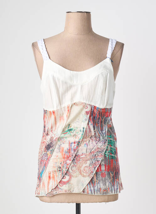 Top imprimé fantaisie sans manche blanc QUATTRO femme