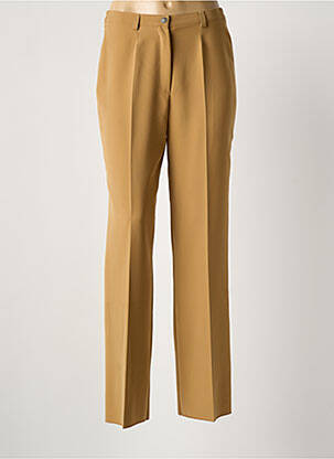 Pantalon droit tissage crêpe taille haute marron JUMFIL femme