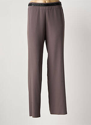 Pantalon droit tissage crêpe taille normale marron JUMFIL femme
