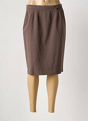 Jupe mi-longue taille à pinces marron JUMFIL femme