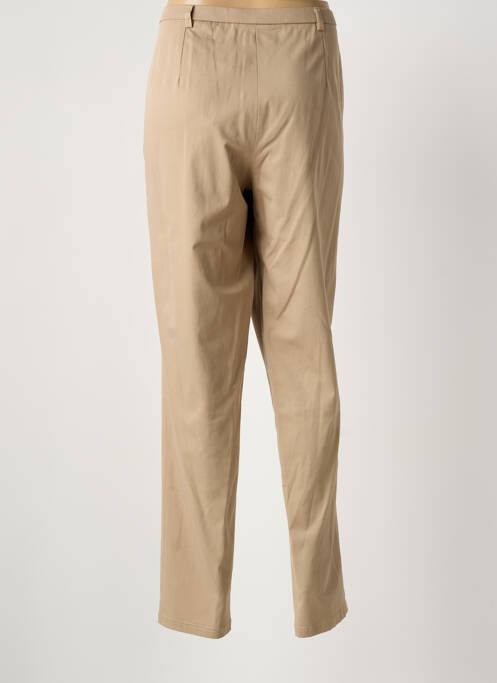 Pantalon slim tissage popeline taille haute beige JUMFIL femme