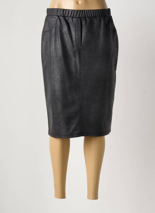 Jupe mi-longue coupe droite gris JUMFIL femme