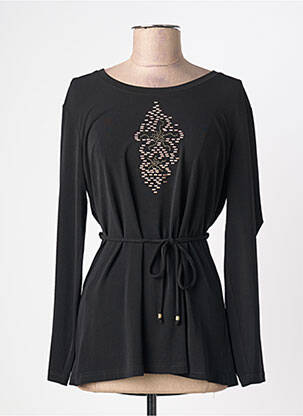 Tunique manches longues col rond noir JUMFIL femme