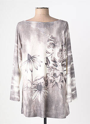 Tunique manches longues col rond gris QUATTRO femme