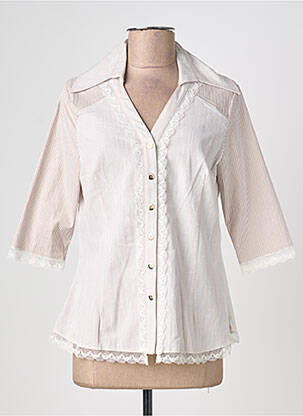 Chemisier coupe cintrée manches longues beige QUATTRO femme