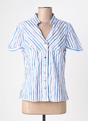 Chemisier manches courtes manches courtes bleu QUATTRO femme