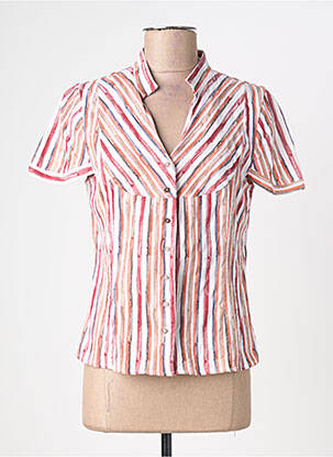 Chemisier coupe cintrée manches courtes rouge QUATTRO femme