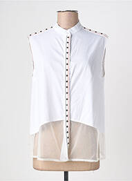 Chemisier coupe droite sans manche blanc QUATTRO femme