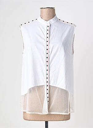 Chemisier coupe droite sans manche blanc QUATTRO femme