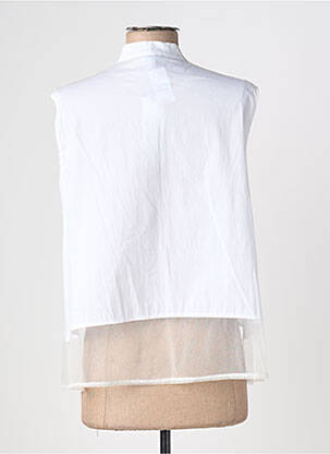 Chemisier coupe droite sans manche blanc QUATTRO femme