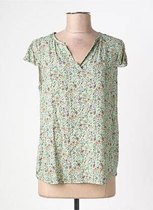 Top coupe fluide manches courtes vert QUATTRO femme