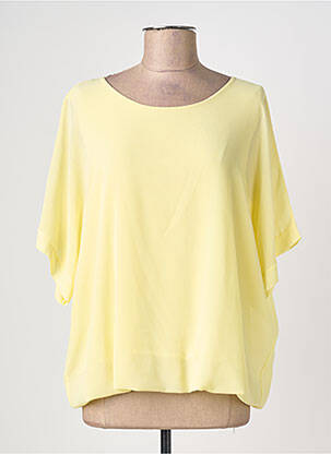 Tunique manches courtes manches manches chauves souris jaune QUATTRO femme
