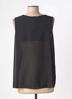 Top tissage crêpe sans manche noir QUATTRO femme