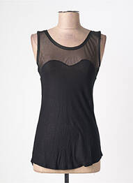 Top tissage jersey sans manche noir QUATTRO femme