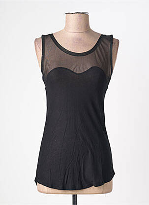 Top tissage jersey sans manche noir QUATTRO femme