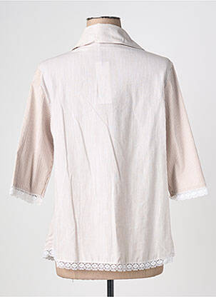 Chemisier coupe cintrée manches longues beige QUATTRO femme