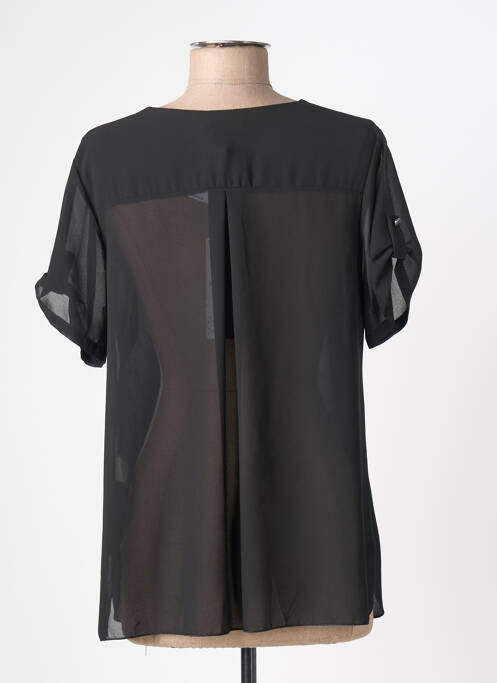 Blouse légère et transparente manches courtes noir QUATTRO femme
