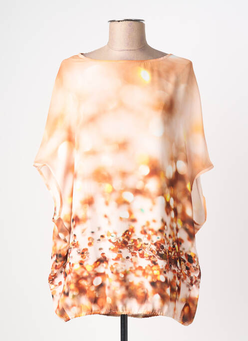 Tunique manches courtes tissage crêpe beige QUATTRO femme