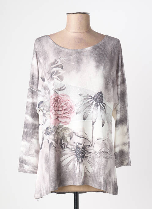 Tunique manches longues col rond gris QUATTRO femme