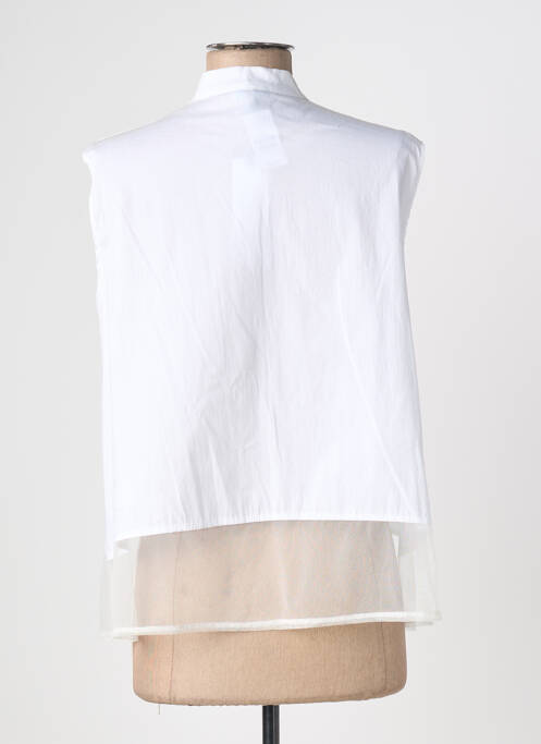 Chemisier coupe droite sans manche blanc QUATTRO femme