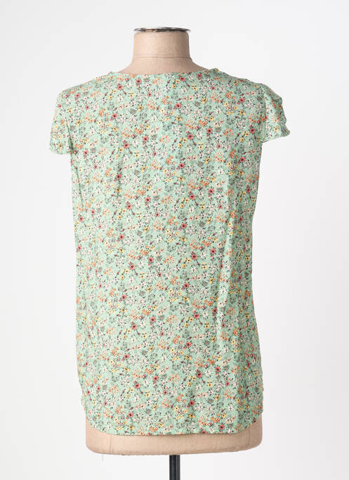 Top coupe fluide manches courtes vert QUATTRO femme